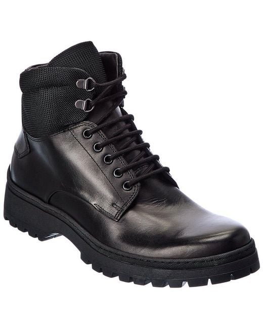 M by Bruno Magli Val Leather Boot in Black for Men | Lyst