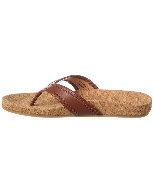 Jack Rogers Brown Thelma Leather Flip Flop