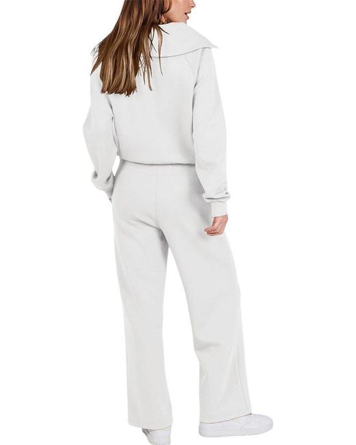 BELLA DESERT White 2Pc Sweatshirt & Pant Set