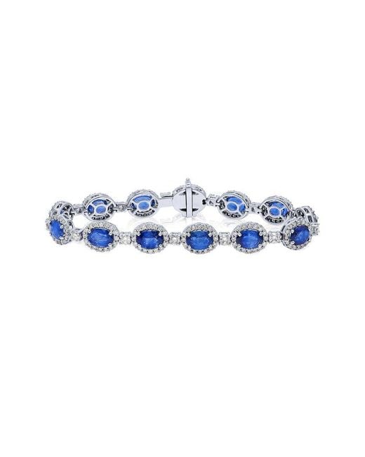 Diana M Blue Fine Jewelry 18k 15.90 Ct. Tw. Diamond & Sapphire Bracelet