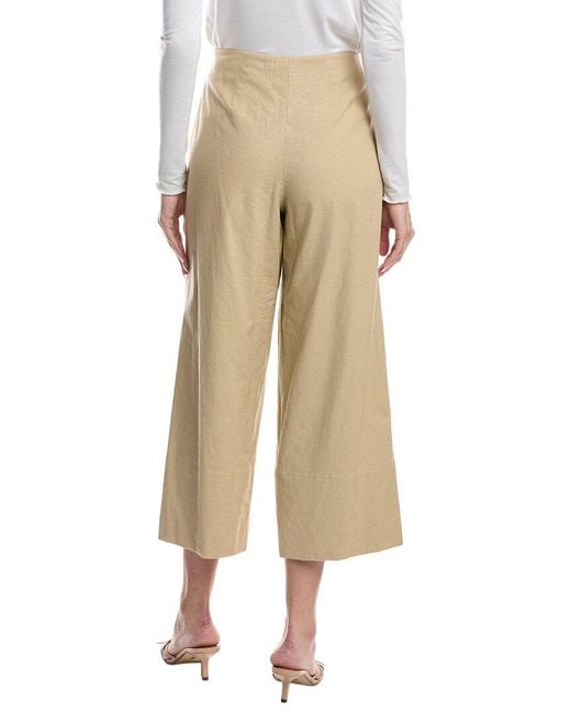 Vince Natural Crop Wide Linen-Blend Pant