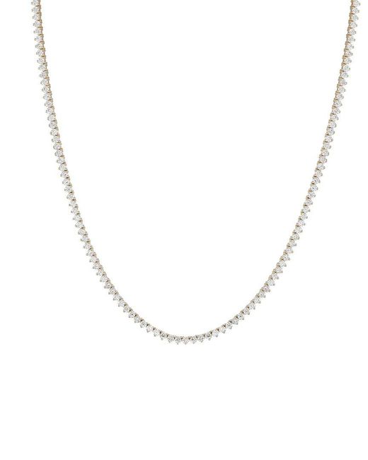 Lab Grown Diamonds Metallic 14K 7.25 Ct. Tw. Lab-Grown Diamond Tennis Necklace