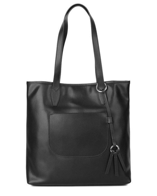 Tiffany & Fred Paris Black Smooth Leather Tote