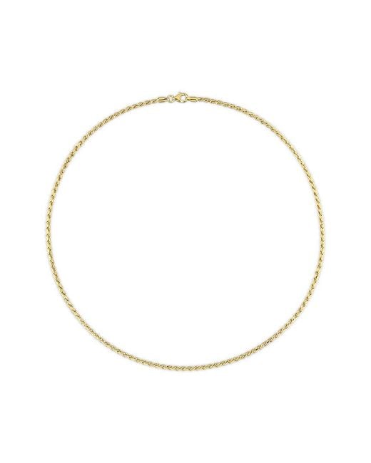 Italian Silver Metallic 18k Over Rope Chain Necklace