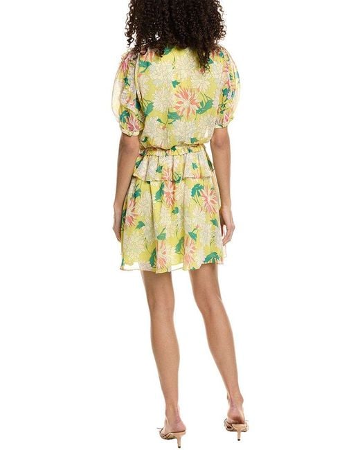 Ted Baker Yellow Puff Sleeves Mini Dress