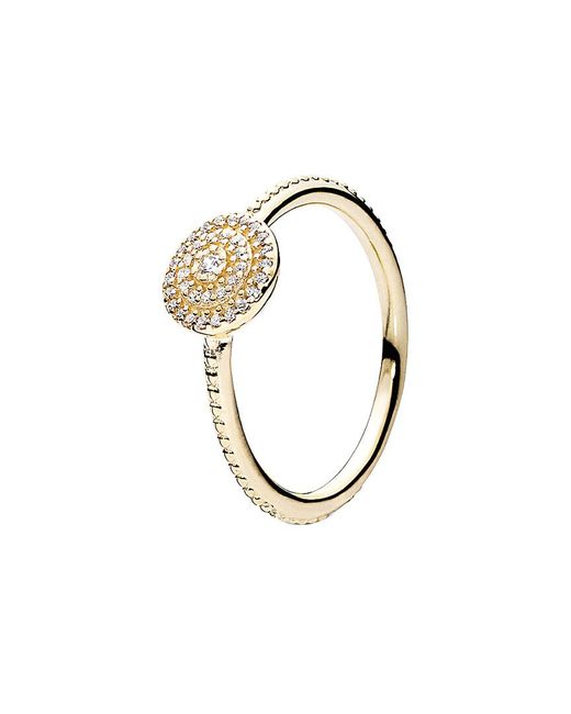 PANDORA 14k Cz Elegant Sparkle Ring in 