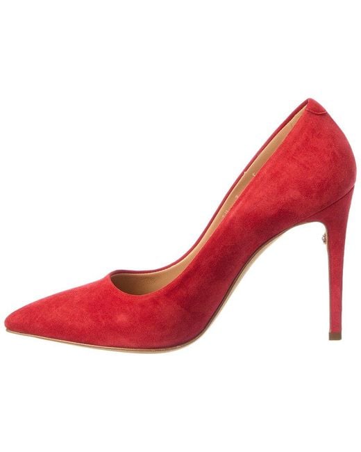 Ferragamo Red Ilary Suede Pump