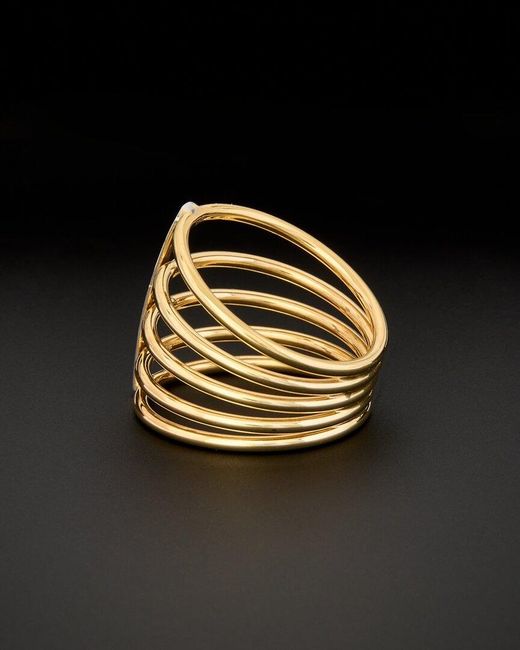 Italian Gold Black 14k Italian Two-tone Gold Five-row Ring