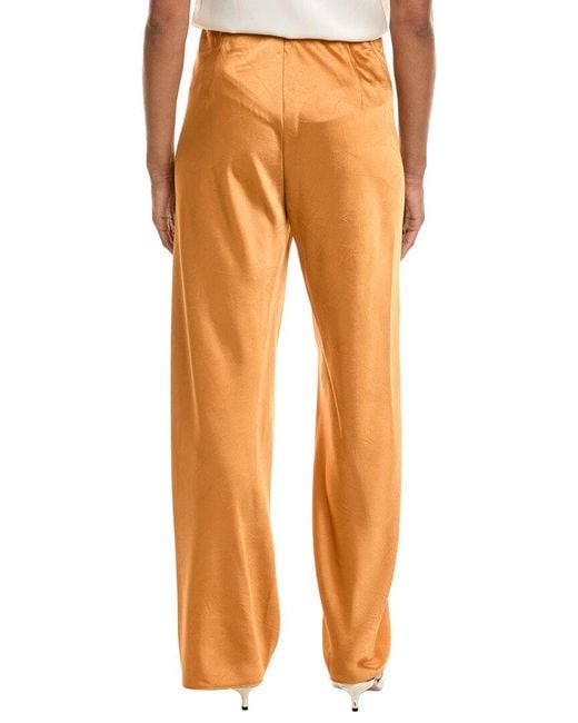 Vince Orange Colette High Waist Crushed Shine Bias Pant