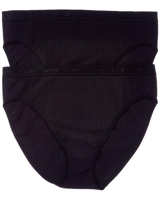 Yummie Blue Gemma Ribbed Hi-Leg Brief