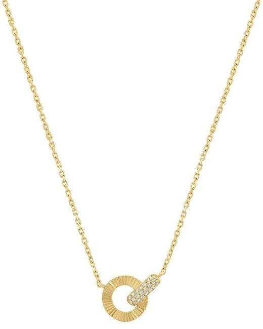 Effy Fine Jewelry Metallic 14K 0.07 Ct. Tw. Diamond Necklace