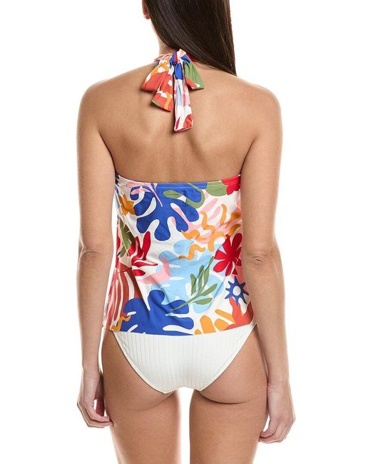 Vince Camuto Red Cross Over Tankini Top