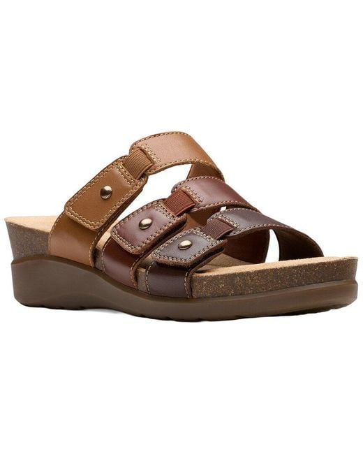 Clarks Brown Calenne Lily Leather Sandal