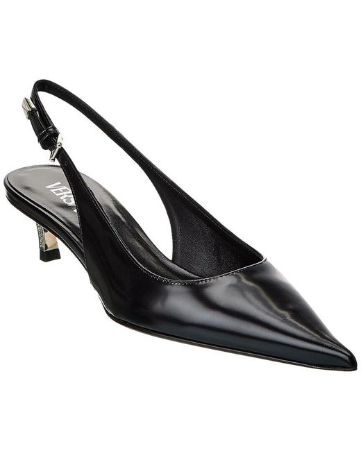 Versace Black Pin-point Leather Pump