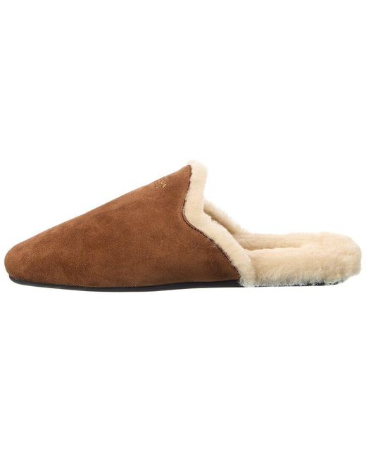 Prada Brown Logo Suede Mule