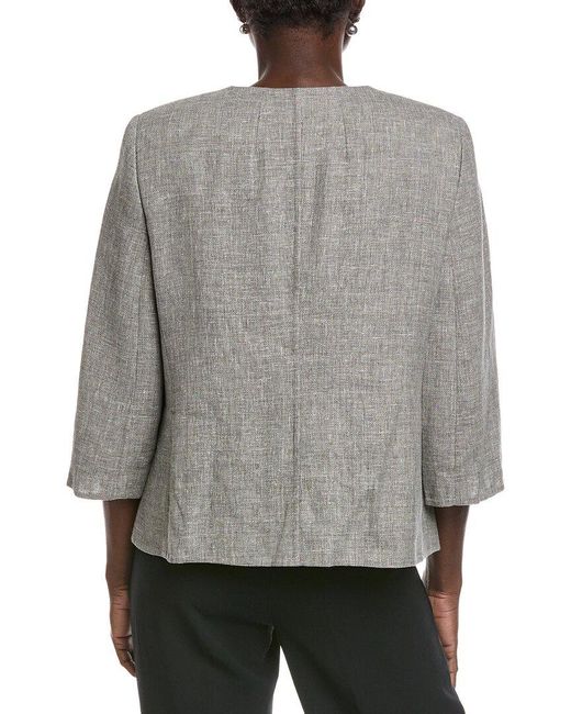 Akris Gray Anais Linen & Wool-Blend Jacket