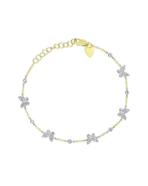 Meira T Metallic 14K Two-Tone 0.37 Ct. Tw. Diamond Butterfly Bracelet