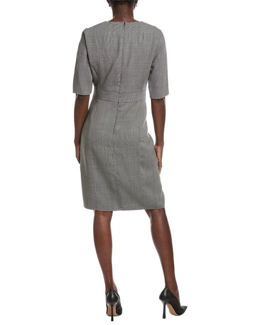 Akris Gray Wool-Blend Midi Dress