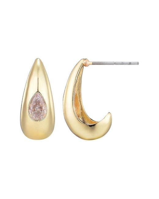 Adornia Metallic 14K Plated Crystal Pear Crystal Stone Teardrop Stud Earrings