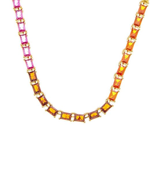 Crystal Haze Jewelry Metallic 18K Plated Cz Statement Necklace