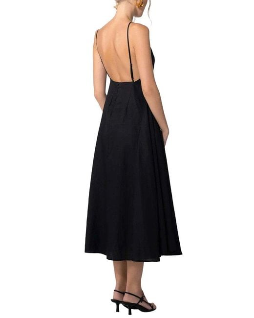 SAU LEE Black Hannah Linen Dress