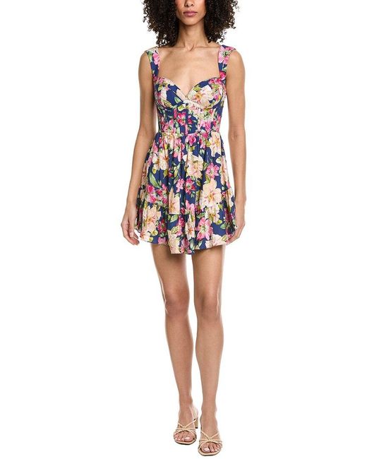 Yumi Kim Red Sylvia Linen-Blend Mini Dress