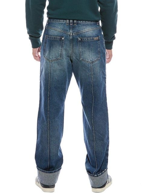 Balmain Blue Straight Medium Wash Jean for men