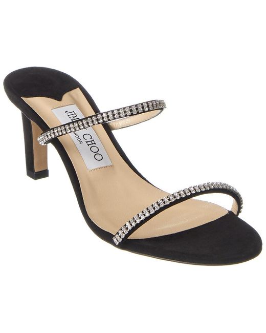 jimmy choo women's brea 65 high heel crystal strap sandals