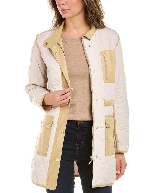 J McLaughlin Synthetic Linda Coat In Stone Tan Natural Lyst