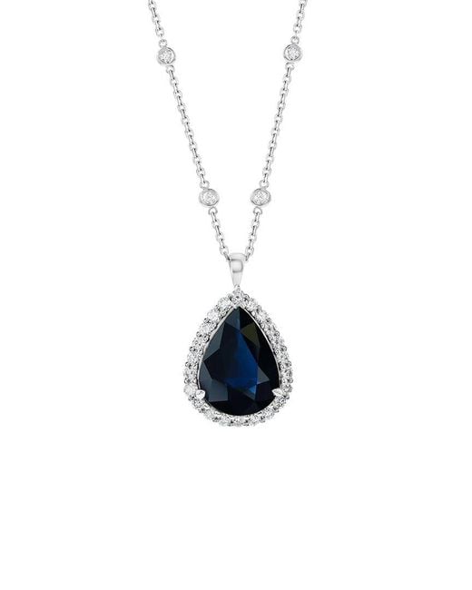 Jewels by Viomo White 18K 11.98 Ct. Tw. Diamond & Sapphire By The Yard Pendant