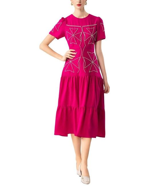 Adele Berto Pink Midi Dress