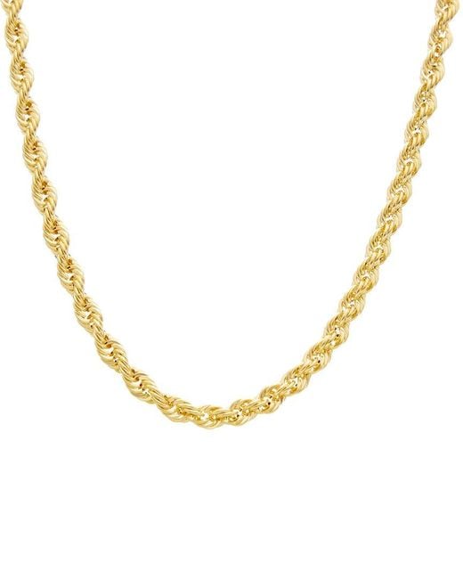 Italian Gold Metallic 14K 5Mm Hollow Rope Necklace