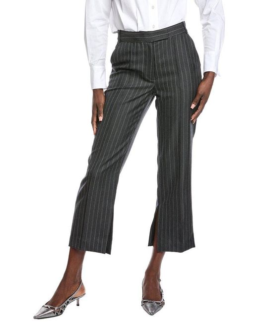 Jonathan Simkhai Gray Vera Straight Leg Crop Wool-Blend Pant