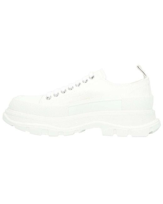 McQueen White Canvas Tread Slick Lace-Up (Authentic Pre-Loved) for men