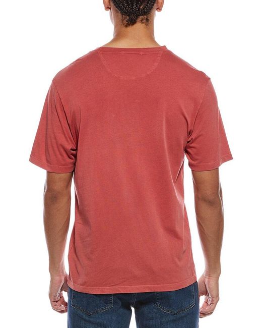 Scotch & Soda Red Garment-Dyed Pocket T-Shirt for men