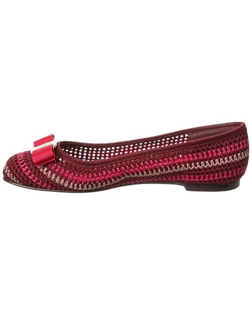 Ferragamo Red Varina Flat