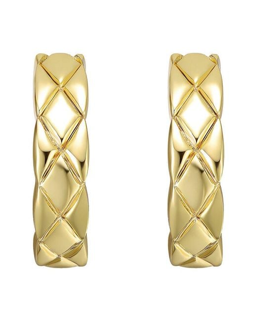 Genevive Jewelry Metallic Rachel Glauber Plated Hoop Earrings