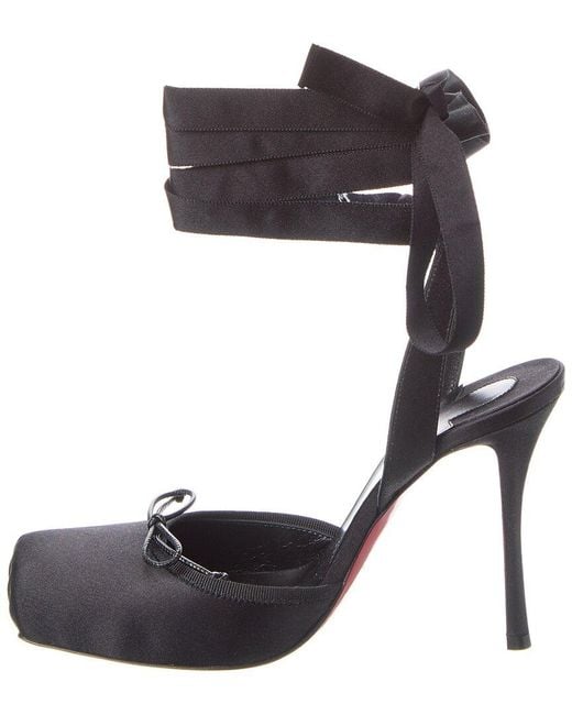 Christian Louboutin Black Cassia 100 Satin Pump