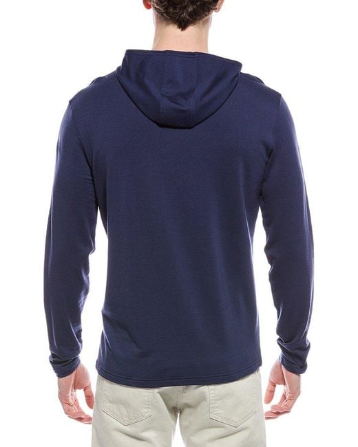 Peter Millar Blue Excursionist Flex Wool-Blend Hoodie for men