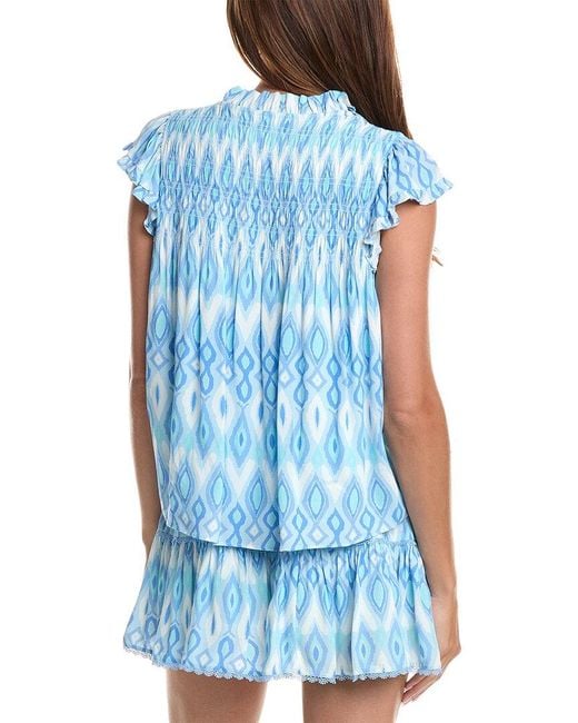 Sail To Sable Blue Flutter Sleeve Top