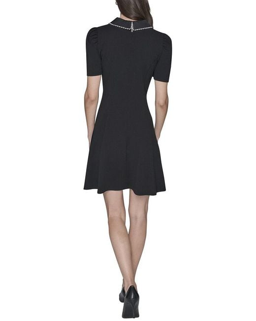 Karl Lagerfeld Black Scuba A-Line Dress