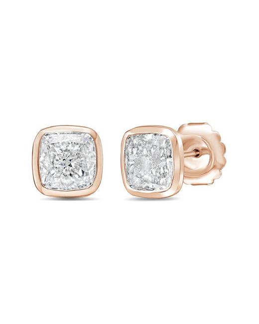Diana M White Diana M. 14K Rose 6.00 Ct. Tw. Lab-Grown Diamond Stud Earrings