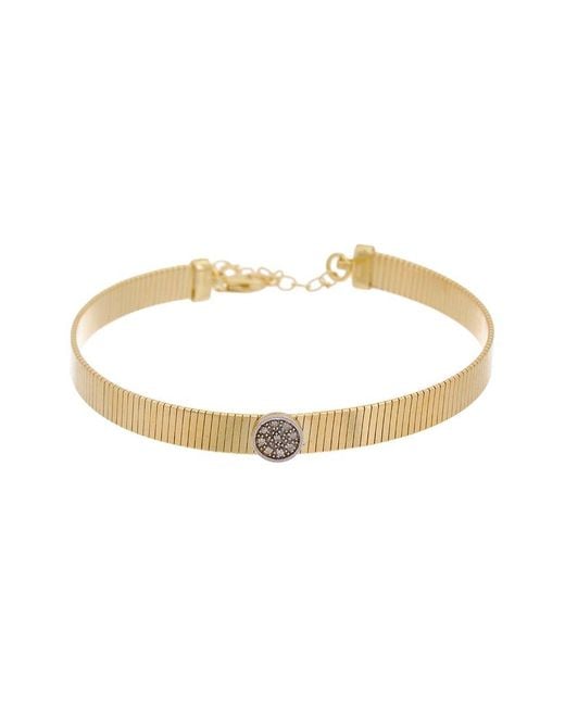Meshmerise Metallic 18k Over Silver 0.05 Ct. Tw. Diamond Bangle Bracelet