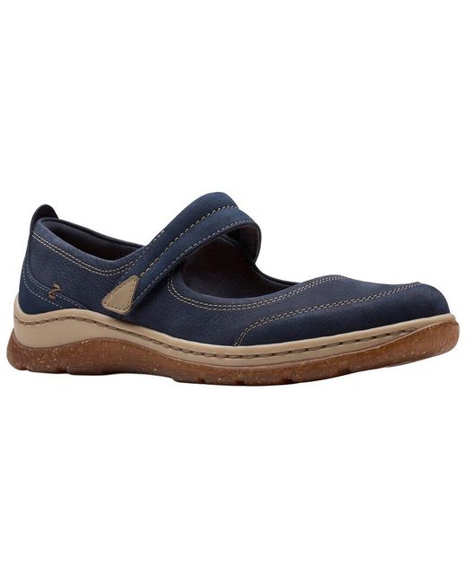 Clarks Blue Orlene Jane Leather Mary Jane Flat