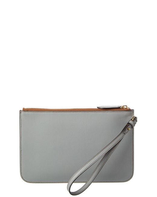 Burberry Gray Leather Pouch