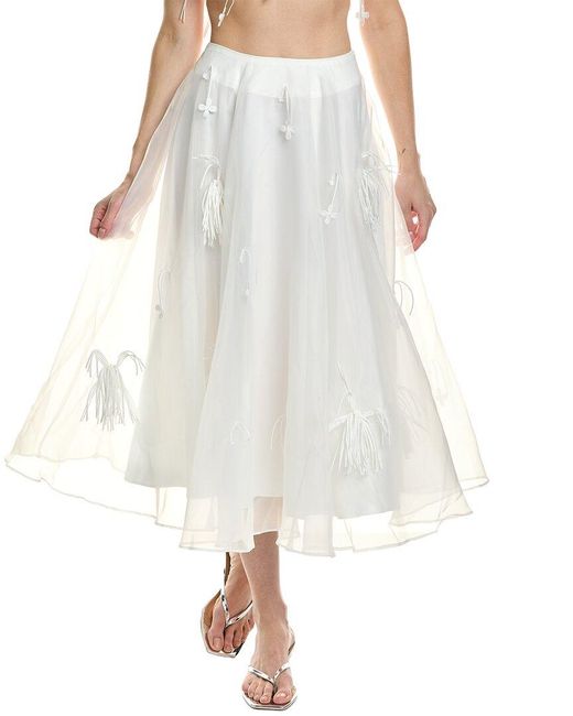 Bardot White Marcelle Midi Skirt