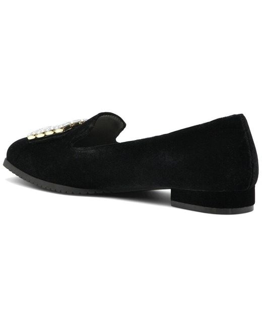 Adrienne Vittadini Black Vickee Velvet Loafer