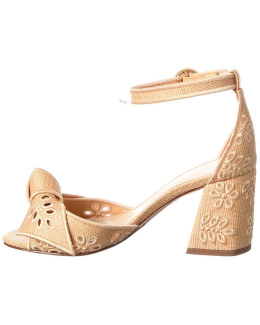 Alexandre Birman Natural Maxi Clarita Embroidery 75 Raffia & Leather Sandal