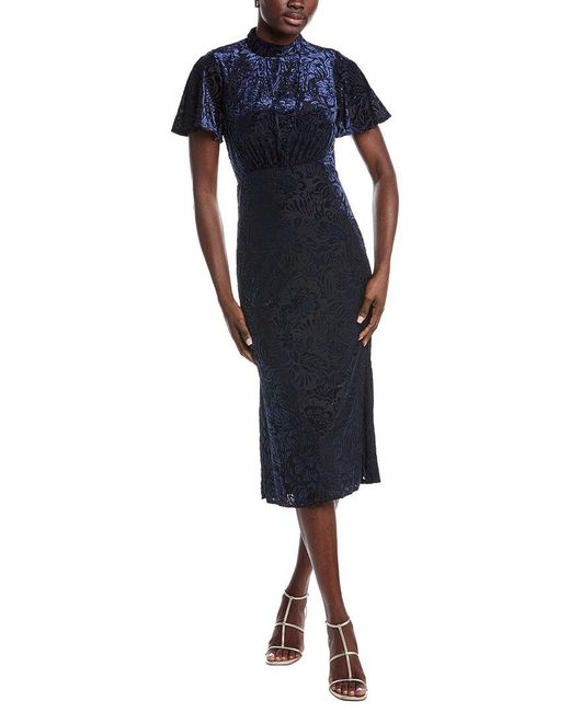 Julia Jordan Blue Velvet Midi Dress