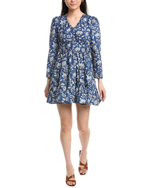 Sail To Sable Blue Smocked Mini Dress